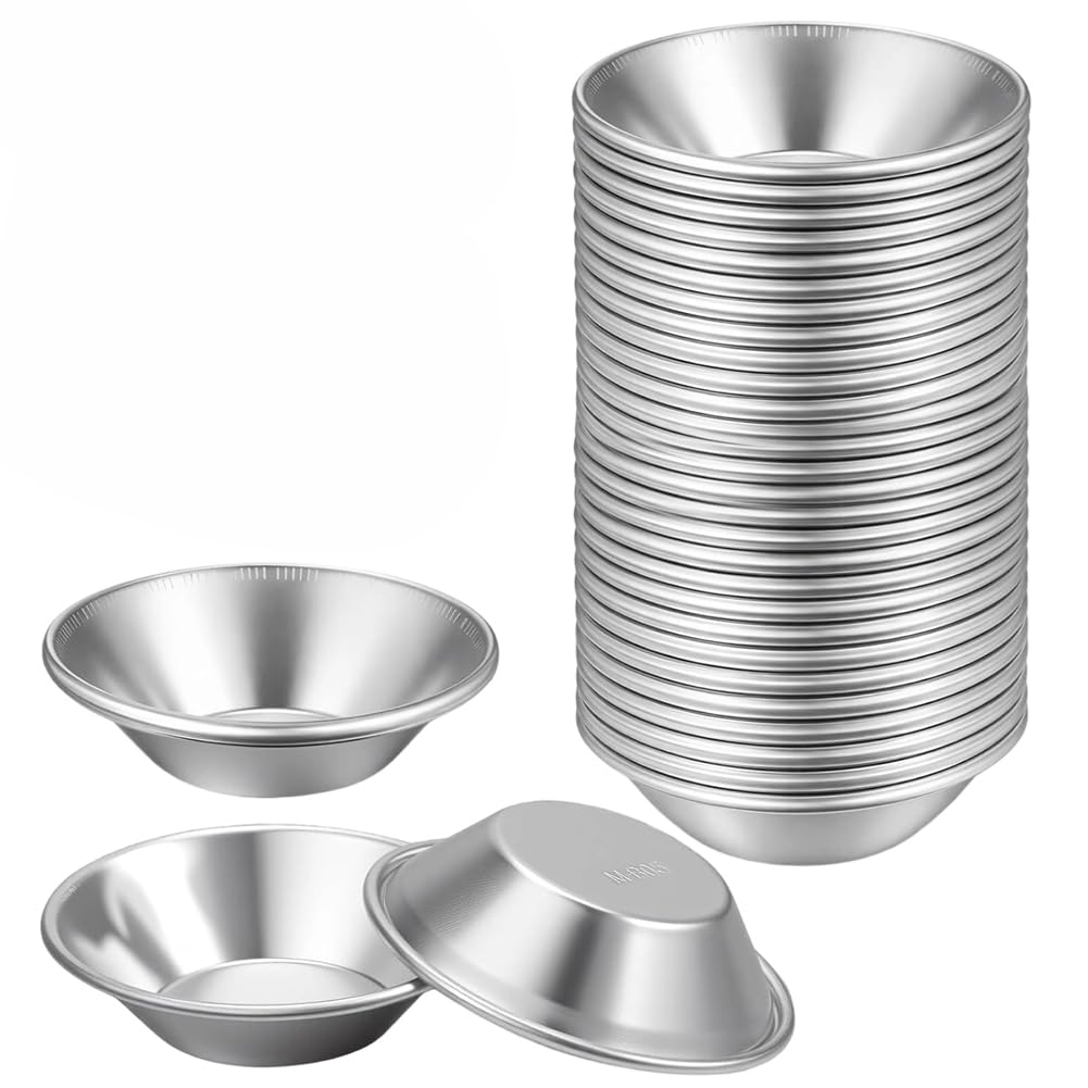 CTRLZS Baking Cups Aluminum 50-Pack Egg Tart Mold Mini Pie Muffin Cupcake Pans Non-Stick for Pies Cakes