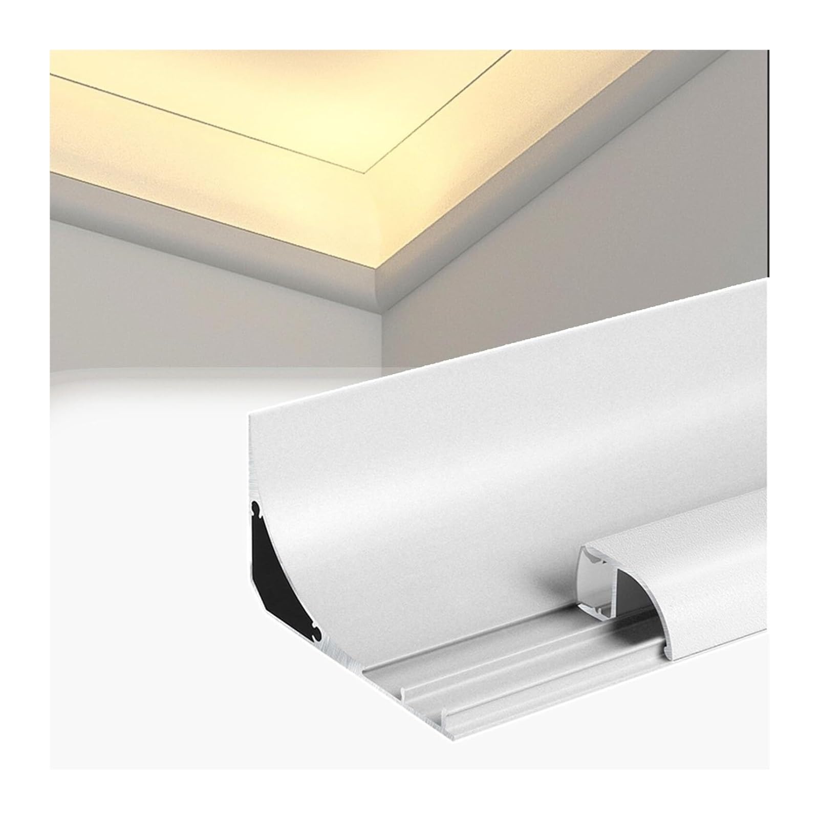 Molduras de Techo, Perfil del Metal de Las Luces Tira LED for la moldura Techo con Longitudes múltiples Conector(1.2m/3.9 ft)