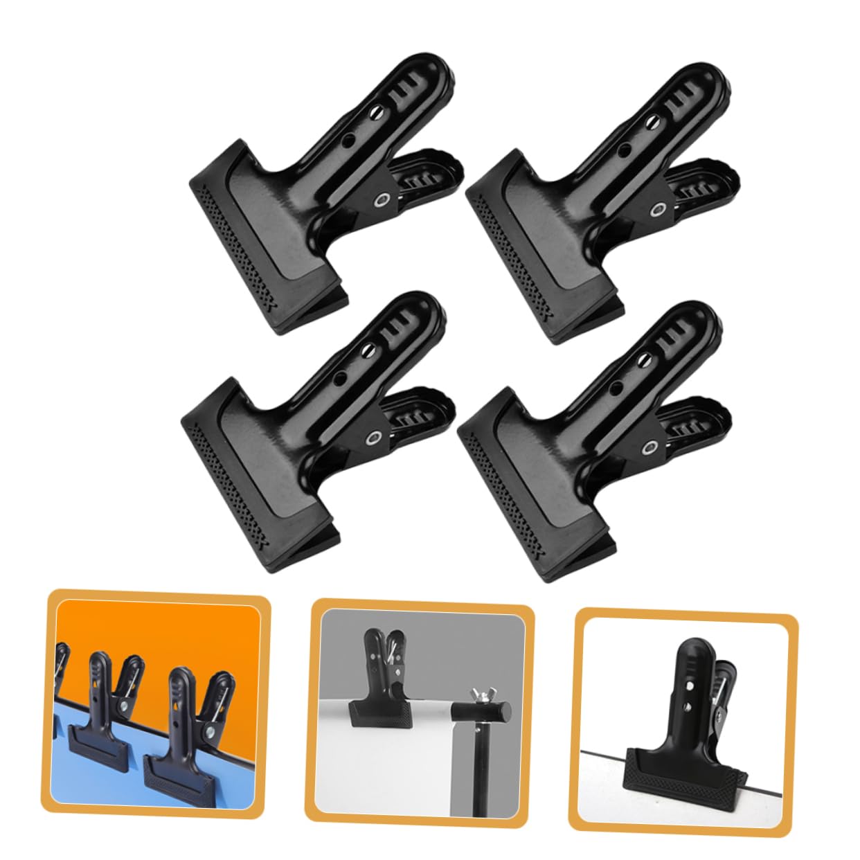 LALAFINA 4pcs Photo Backdrop Clamps Heavy Duty Backdrop Clips Metal Clamp for Background Cloth Set