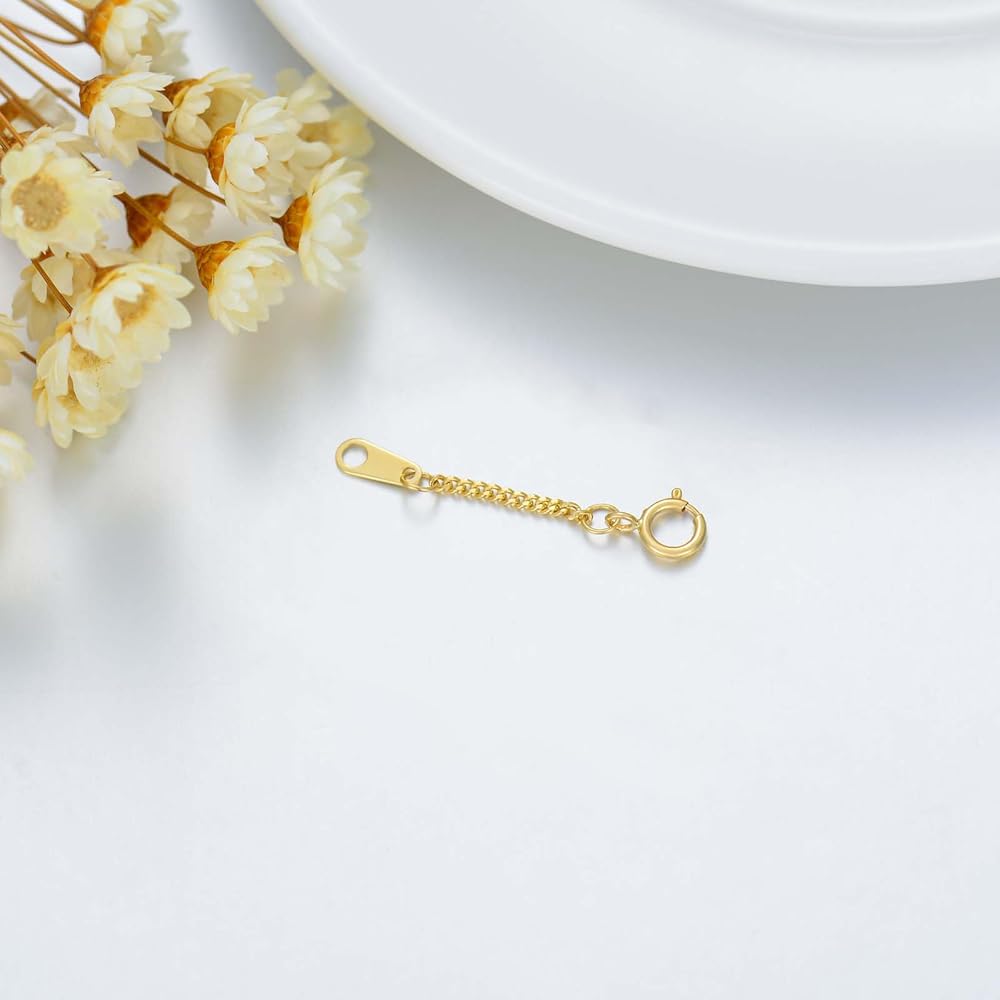 Gold Necklace Extenders,14K Gold Chain Extenders With Lobster