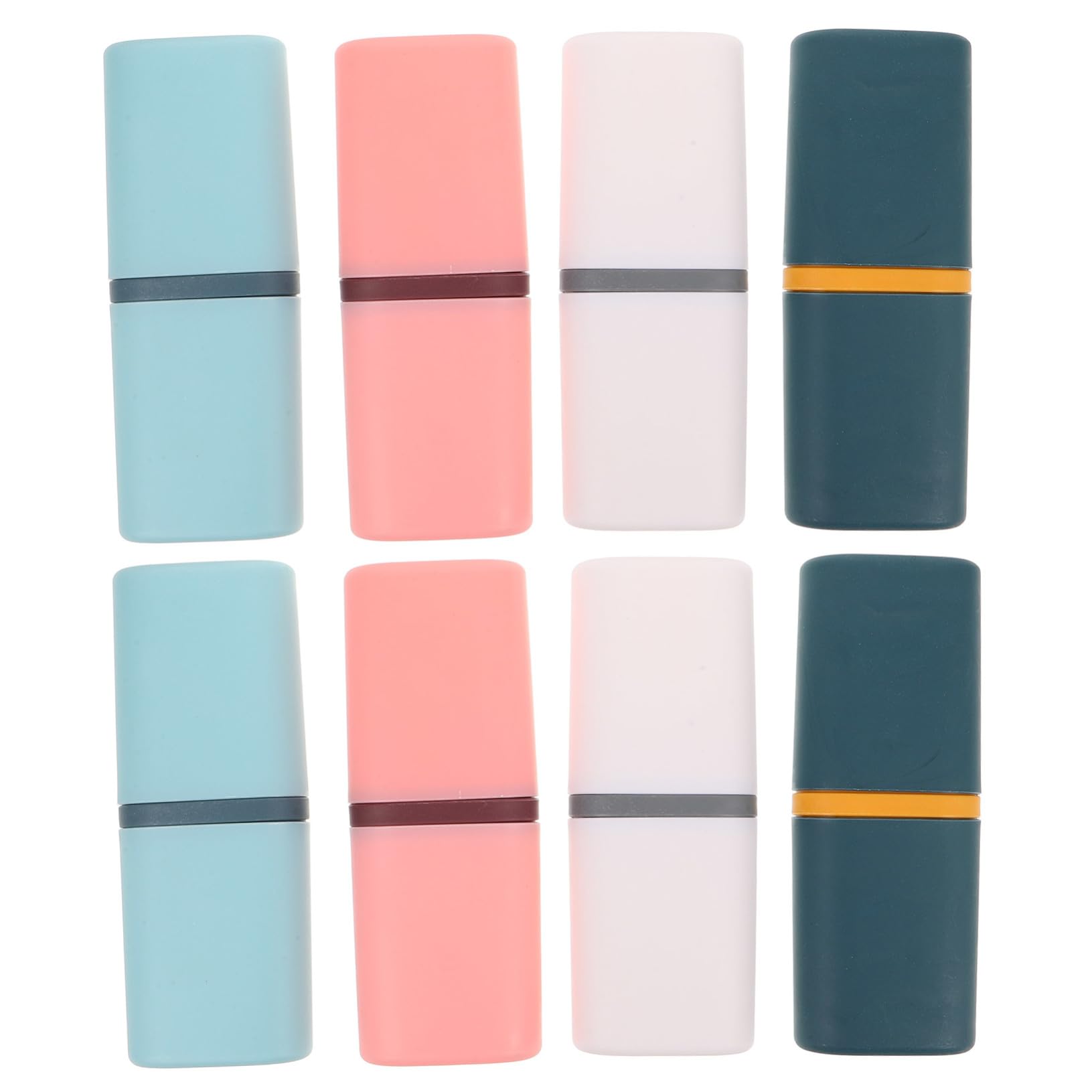 Ipetboom 8 Pezzi Porta Spazzolino da Viaggio con Coperchio Organizer Portatile per Dentifricio e Spazzolino Igienico in Plastica per Campeggio Scuola e Viaggi d Affari Custodia per Bagno e