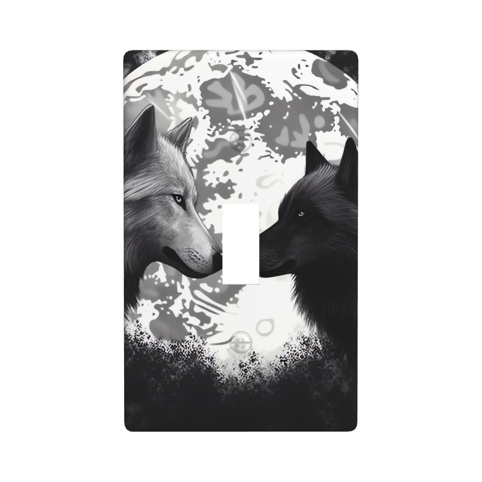 1-Gang Decorator Wall Plate Wolves Light Switch Cover Single Toggle Receptacle Outlet Wall Plate 4.5" x 2.8" Wallplate Unbreakable Polycarbonate Outlet Faceplates Covers