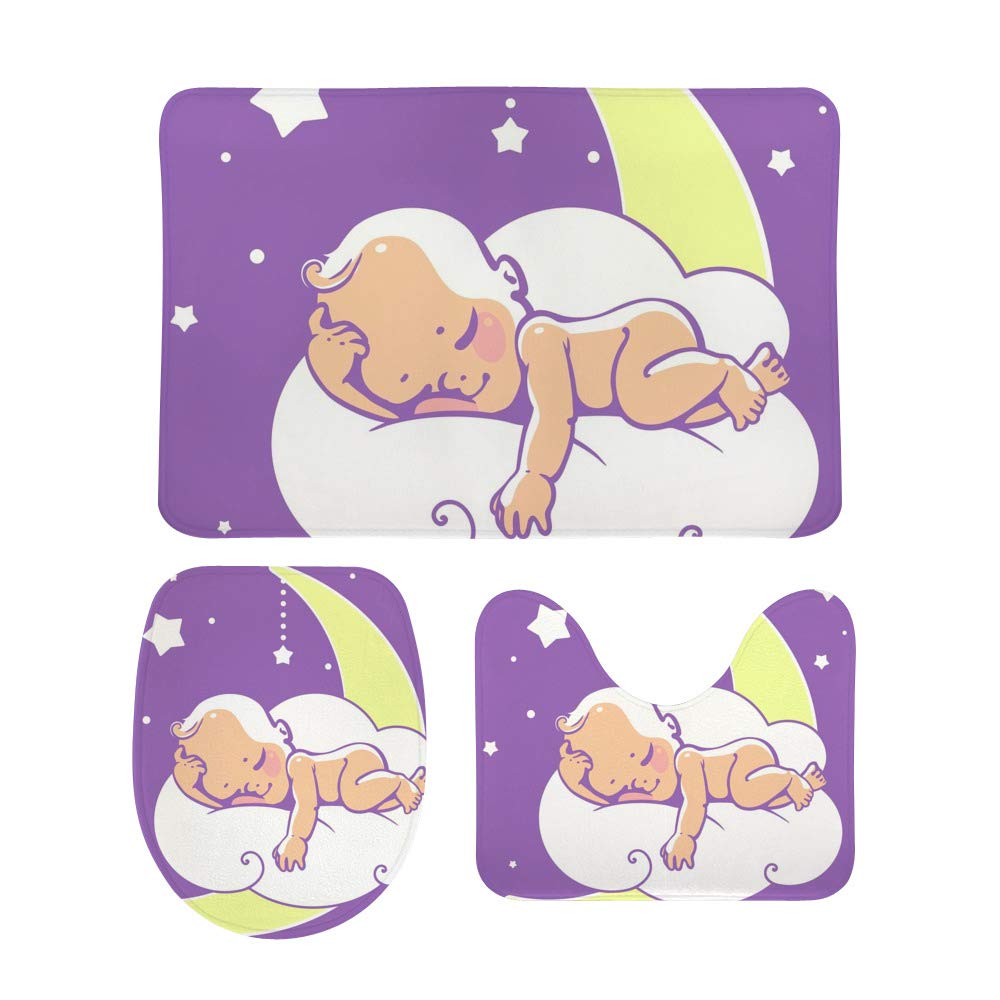 Tapis de bain avec piédestal ensemble de 3 pièces ultra doux pour bébé