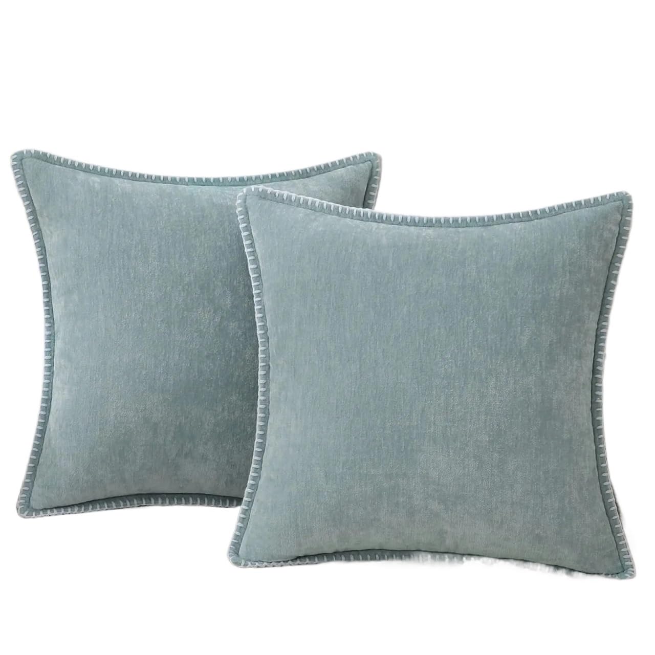 XPJYUA Chenille Pillow Covers Chenille Cushion Cover 45x45 Pillow 40x40cm Sofa Decorative Throw Case Soft For Living Room Decor﻿(Color 1,12x20inch(30x50cm))