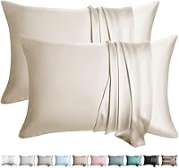 Vista 17 de Fundas de almohada de seda 100% 2 unidades, tamaño estándar, seda de morera para cabello y piel, juego de 2, seda de grado superior 6A, suave