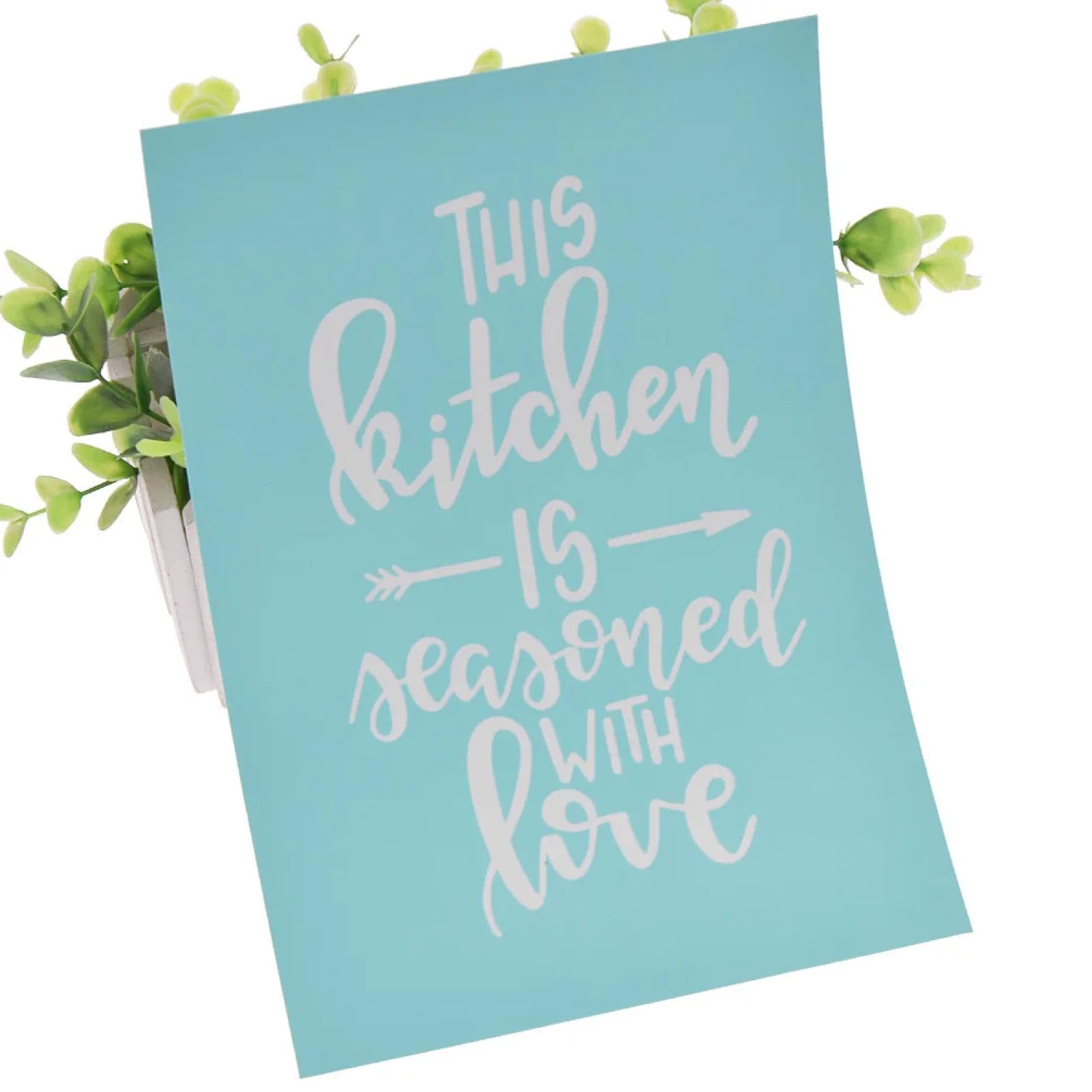 MANGOUSONG Screen Printing Kit,23x18cm This Kitchen Story Silk Screen Stencils Reusable Silkscreen Print Kit for Printing Handbag Decoration Template ?Seal Tool