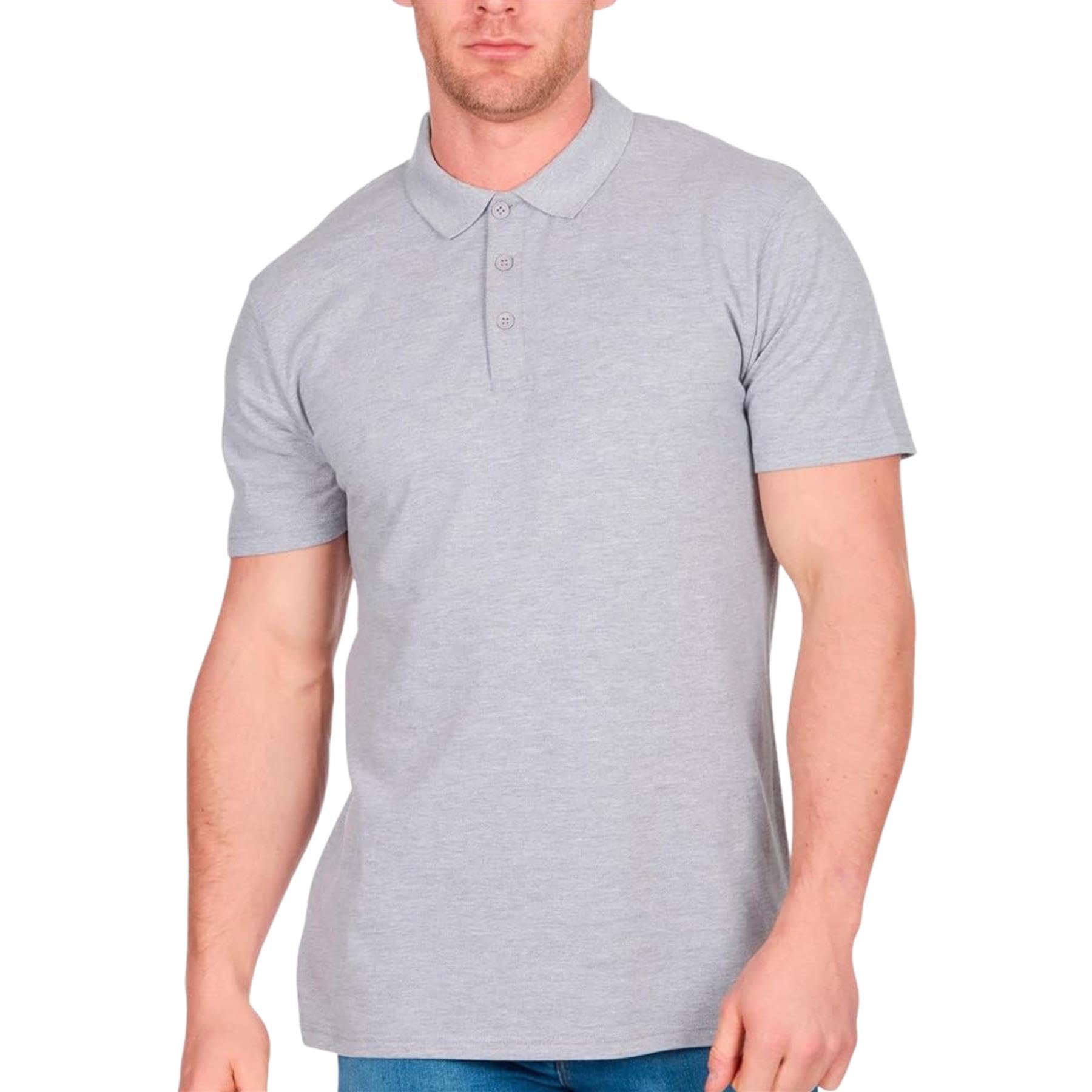 Style It Up Men's Heather ’S Classic Plain Pique Polo Shirt Short Sleeve Casual Work Golf Tee (, 2XL)