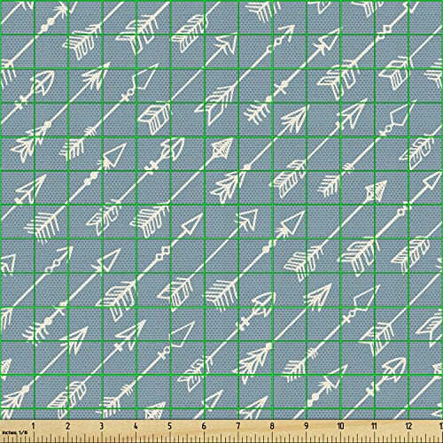 Image of Ambesonne Arrow Fabric by The Yard, Retro Arrows Illustration in Vintage Colors Elements, Decorative Fabric for Upholstery and Home Accents, 1 Yard, Turquoise Beige