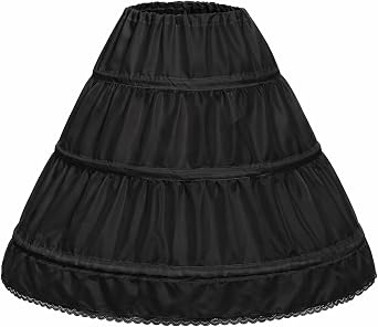 ABaoWedding Girls Petticoat 3 Hoops Crinoline Half Slip for UnderDress | Puffy Silhouette, Adjustable Waist, Light & Foldable, Girls Underdress for Weddings, Pageant & Formal Events