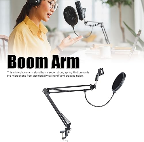Miniatura 2 de Tyenaza Microphone Arm Stand, Boom Arm Microphone Adjustable Suspension Boom Rotatable Scissor Microphone Arm Stand Set