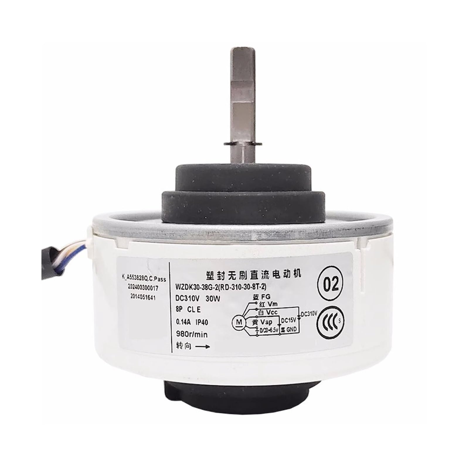 PFVITRJSDSQ For Cylindrical Air Conditioner Internal Motor WZDK30-38G-2 DC Fan RD310-30-8T-2