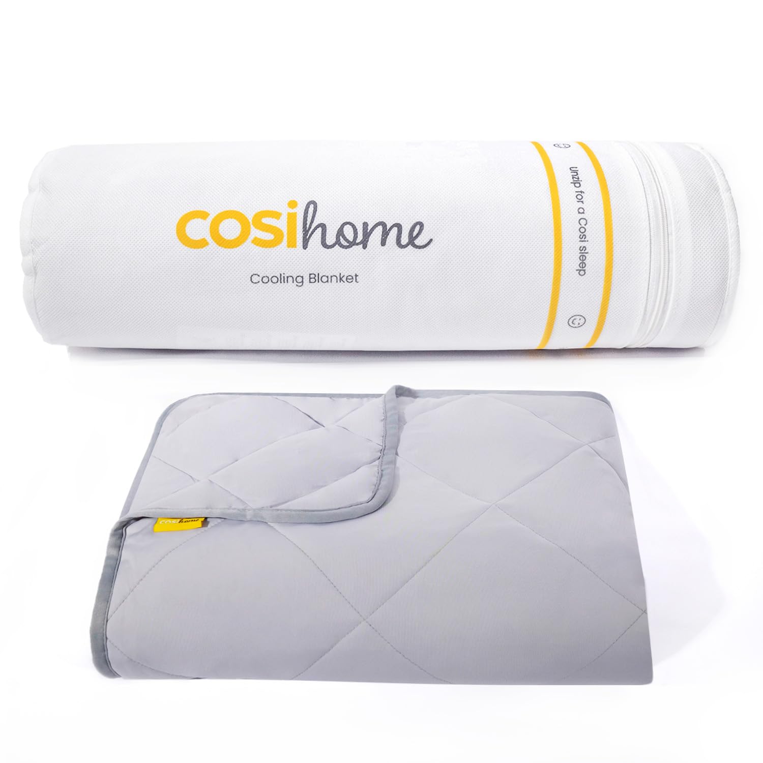 Cosi Home Premium Kühldecke - Sommerdecke mit Q-Max>0.4 Kühlfasern - Atmungsaktive Bettdecke, Kuscheldecke & Sofadecke gegen Nachtschweiß - Kühlende Decke Grau - 150 x 200 cm