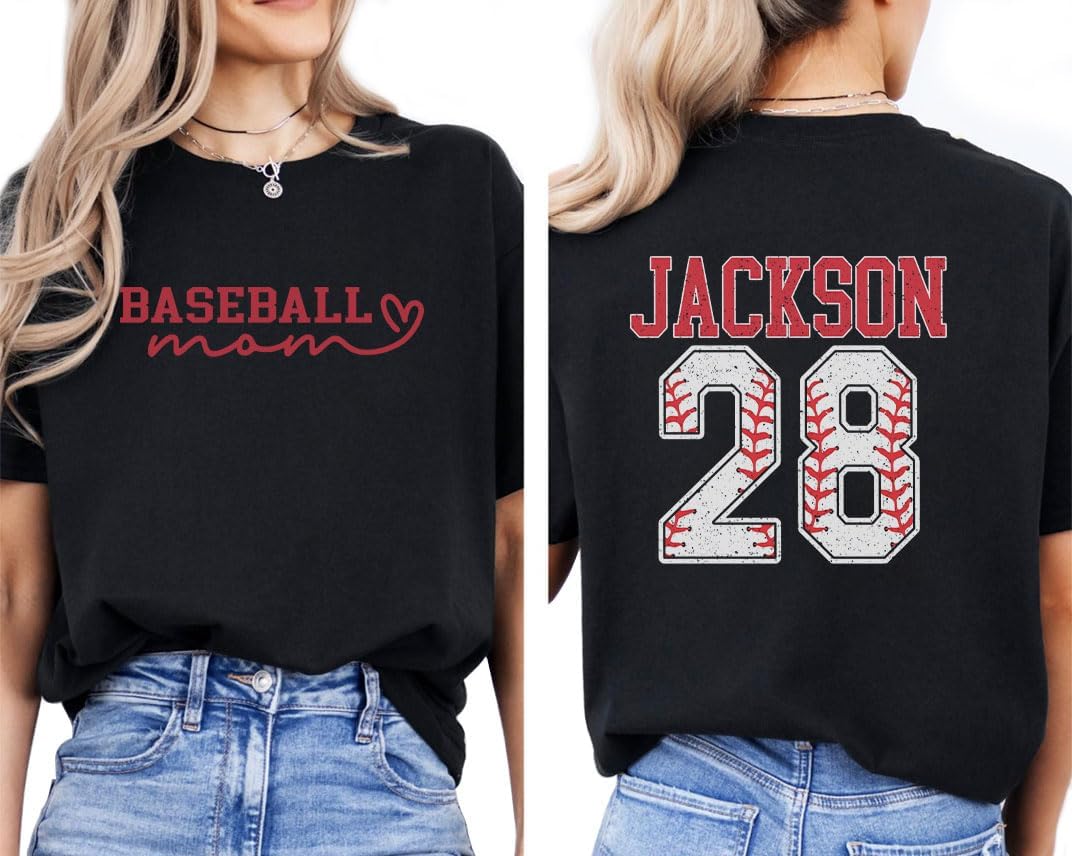 Personalized Baseball mom Shirts for Women, Baseball mom Sweatshirt, Baseball Mama Shirt, Custom Baseball Shirt Gifts for mom - Image 3