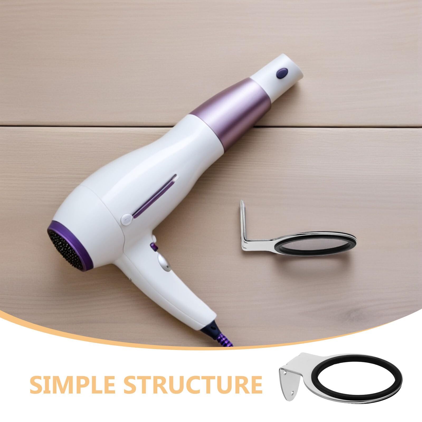 Soporte para Secador de Pelo de Acero Inoxidable 4 Unidades Organizador Montado en Pared para Salón y Baño Estante para Peinar el Cabello Ranuras Múltiples Compatible con