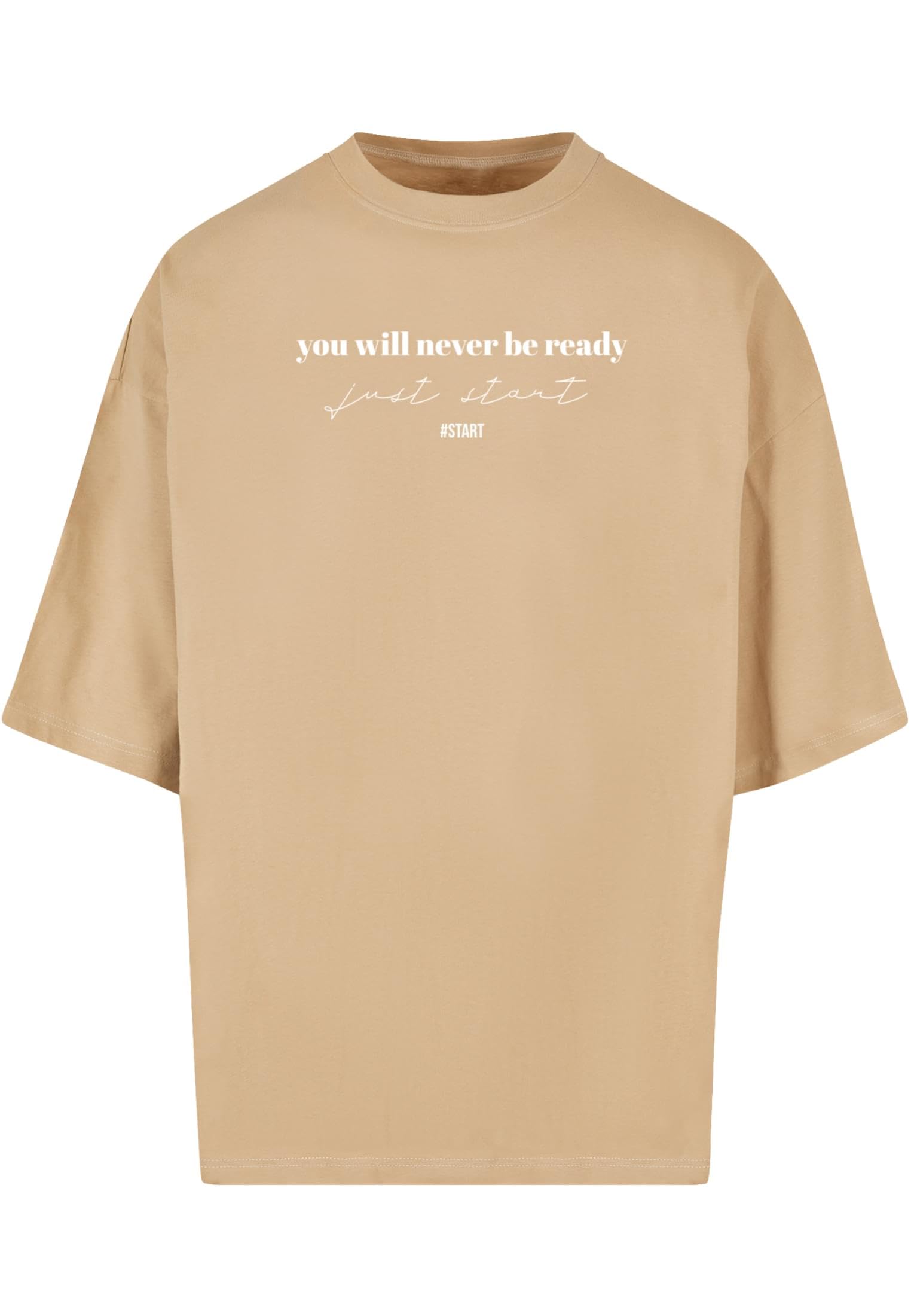 Merchcode Men's Mp0007067-just Start Huge Tee T-Shirt, Union Beige, L