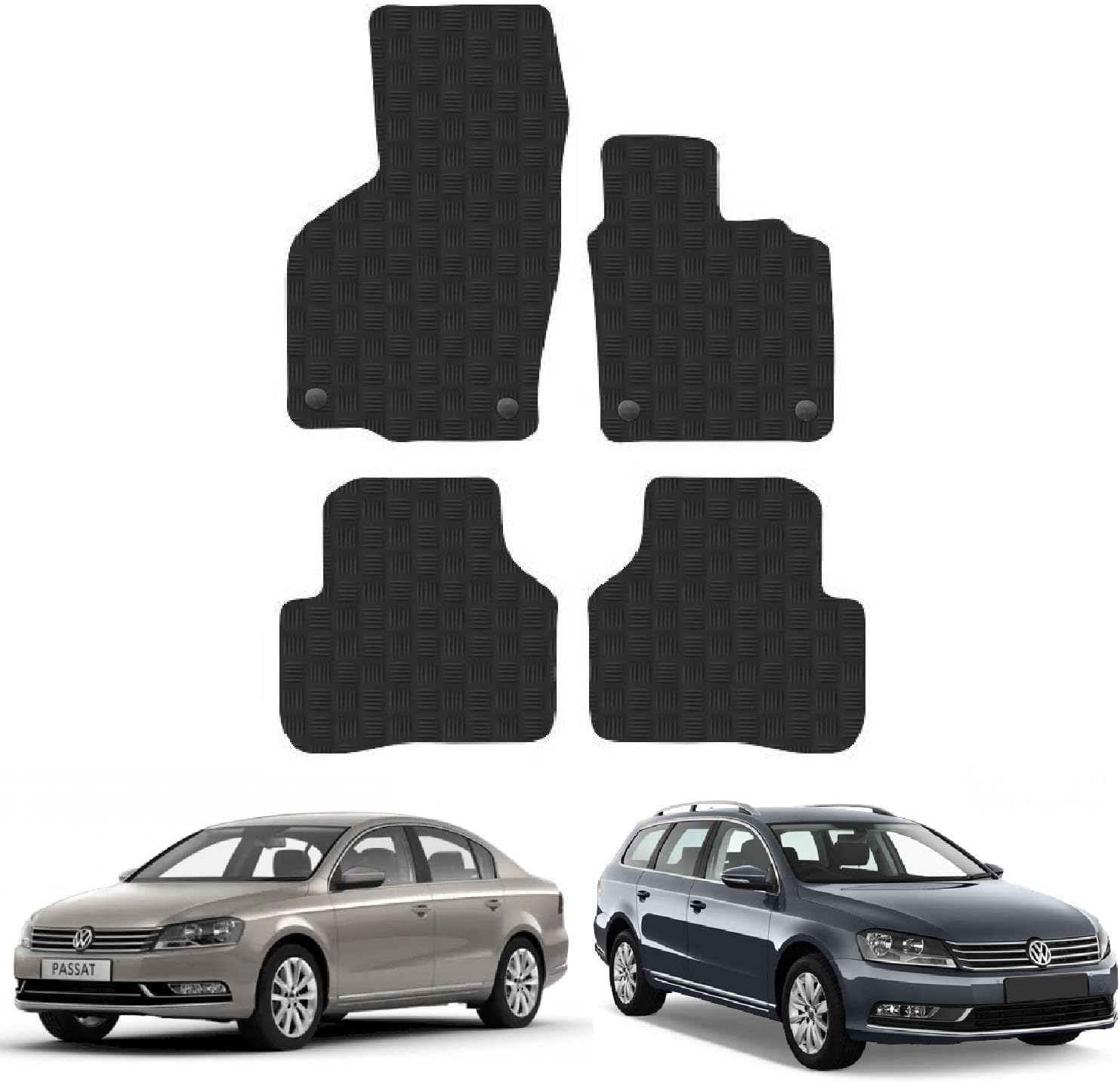 Car Mats for VW Passat (20152022) Tailored Fit Rubber Floor Mat Set