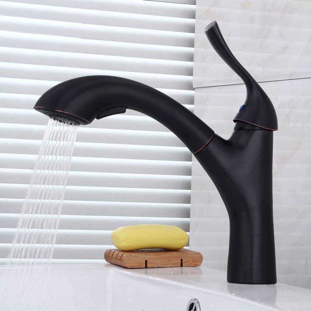 Robinet de cuisine eau chaude et froide noir rétro pour un nettoyage d'évier complet