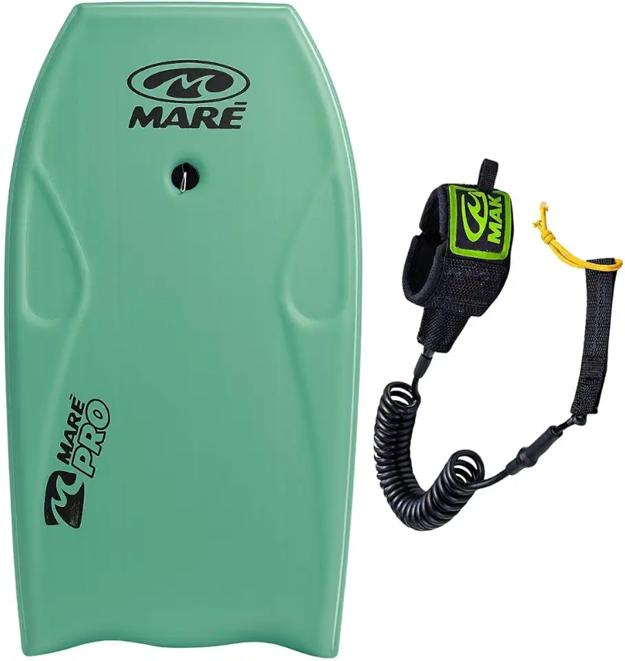 Kit Prancha Bodyboard Semi Profissional Maré Pro 39' e Fundo Rigido com Leash Maré