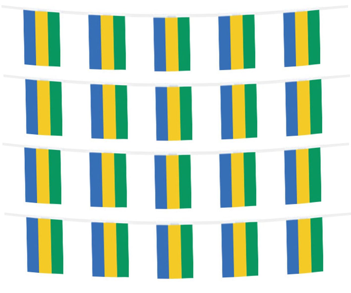 FFILL Gabon Banner Flag String, Gabon Mini Flag Small Banner, for Party, Shops and Bars Decorations, And International Day Celebrations. (Gabon)