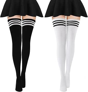 Lot De 5 Paires De Chaussettes Hautes Pour Femme - Couleur Unie - Doux - Froissé, Bleu Ciel, Taille Unique