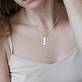 SmileBelle Moonstone Necklace as New Beginnings Gifts for Women, Clear Quartz Crystal Necklace Inspirational Gifts, White Necklace Moonstone Jewelry as June Birthstone for Girl as Christmas Gifts
