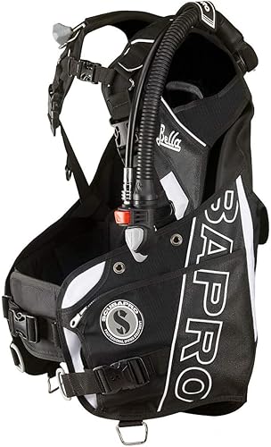 SCUBAPRO Bella Diving BCD con inflador eléctrico equilibrado (mediano, negroblanco)