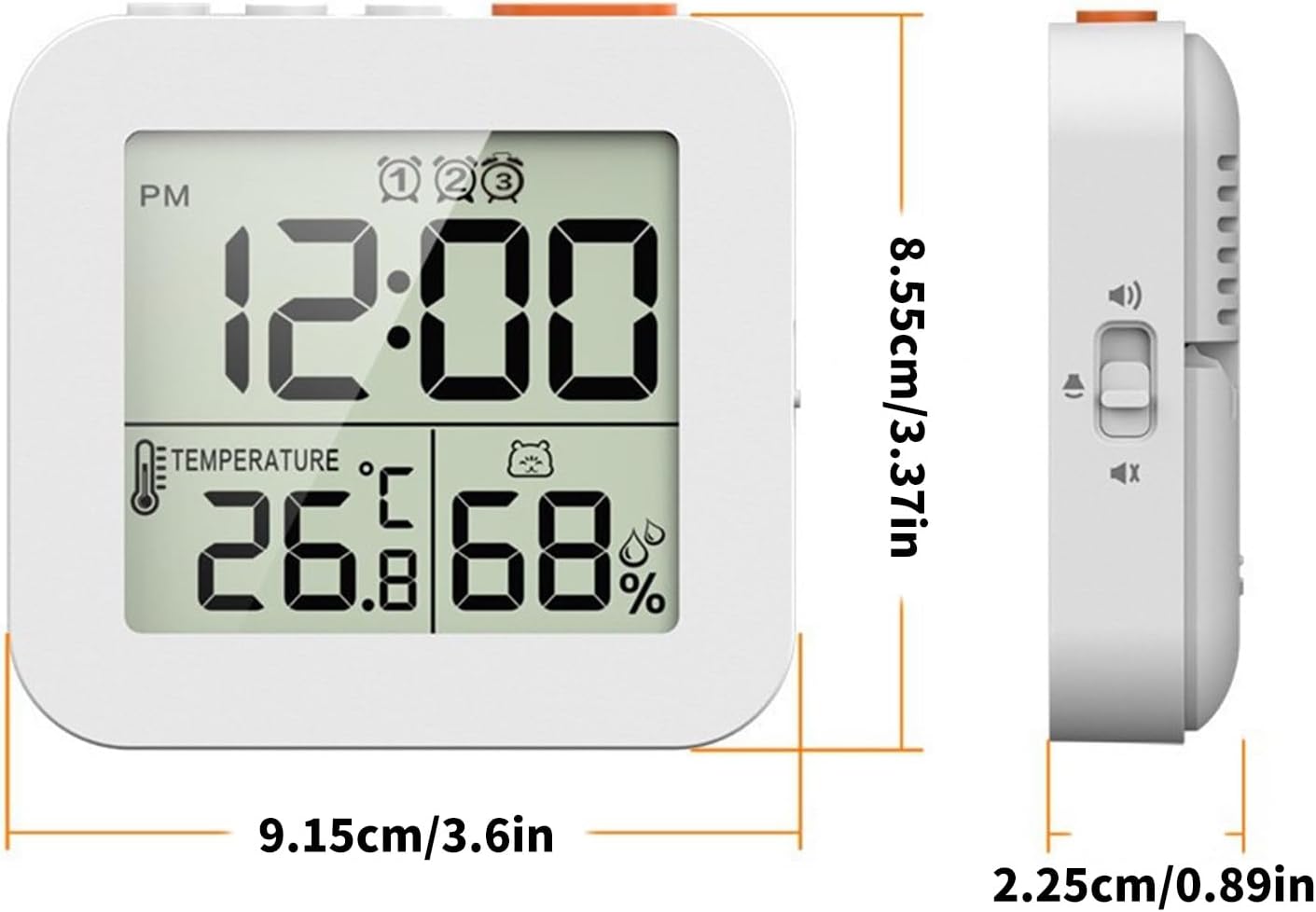 Travel Clock 3 Alarms Snoozes Function LCD Screen Temperature Humidity Sensors Compacts Folding Design Battery Operated Temperature Monitor Clock