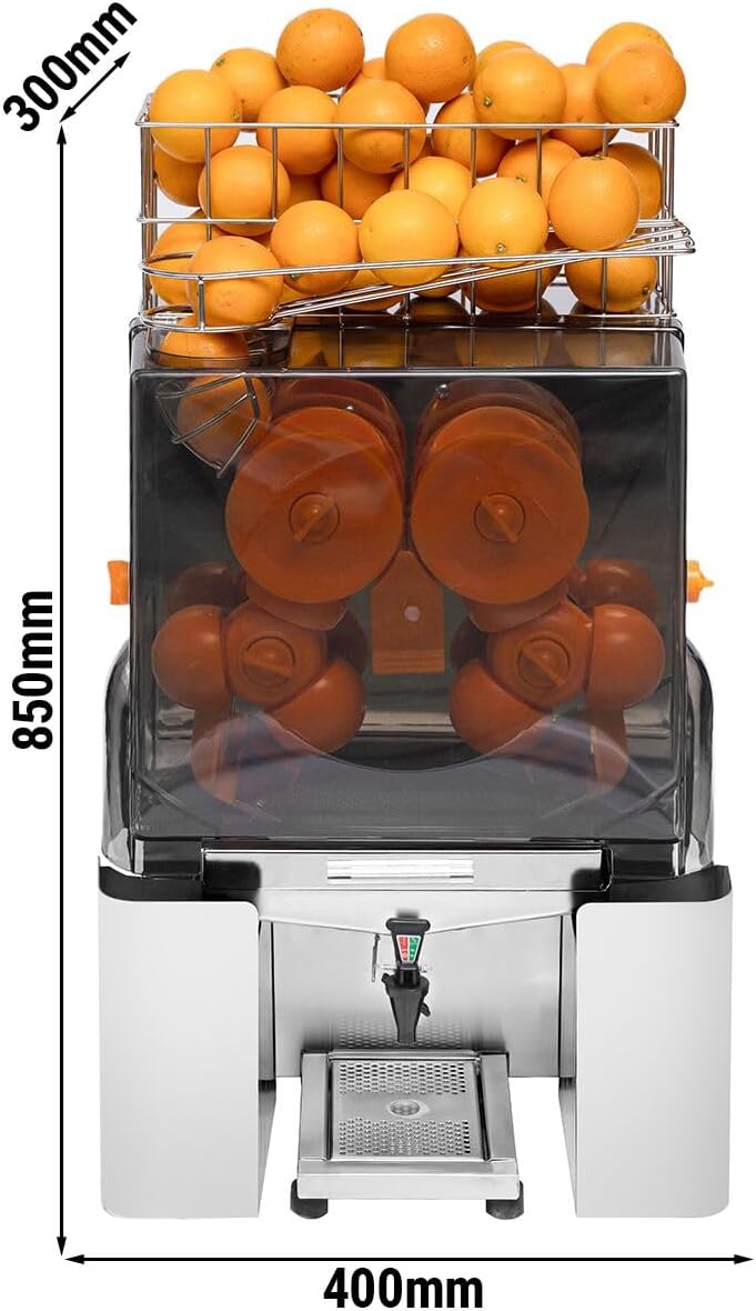 GGM Gastro OPW150 Electric Orange Juicer with dimensions