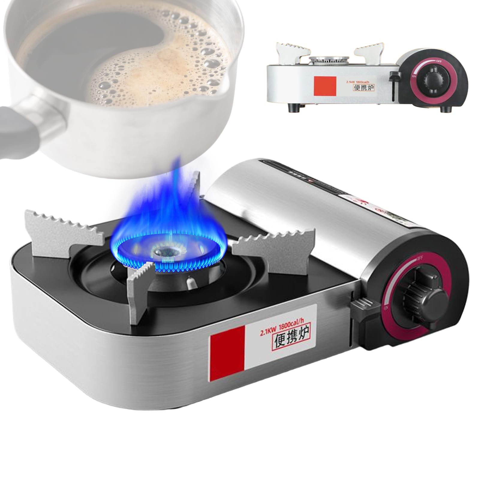 Réchaud de camping 2100W anti-vent pour cuisiner et griller facilement en pleine nature