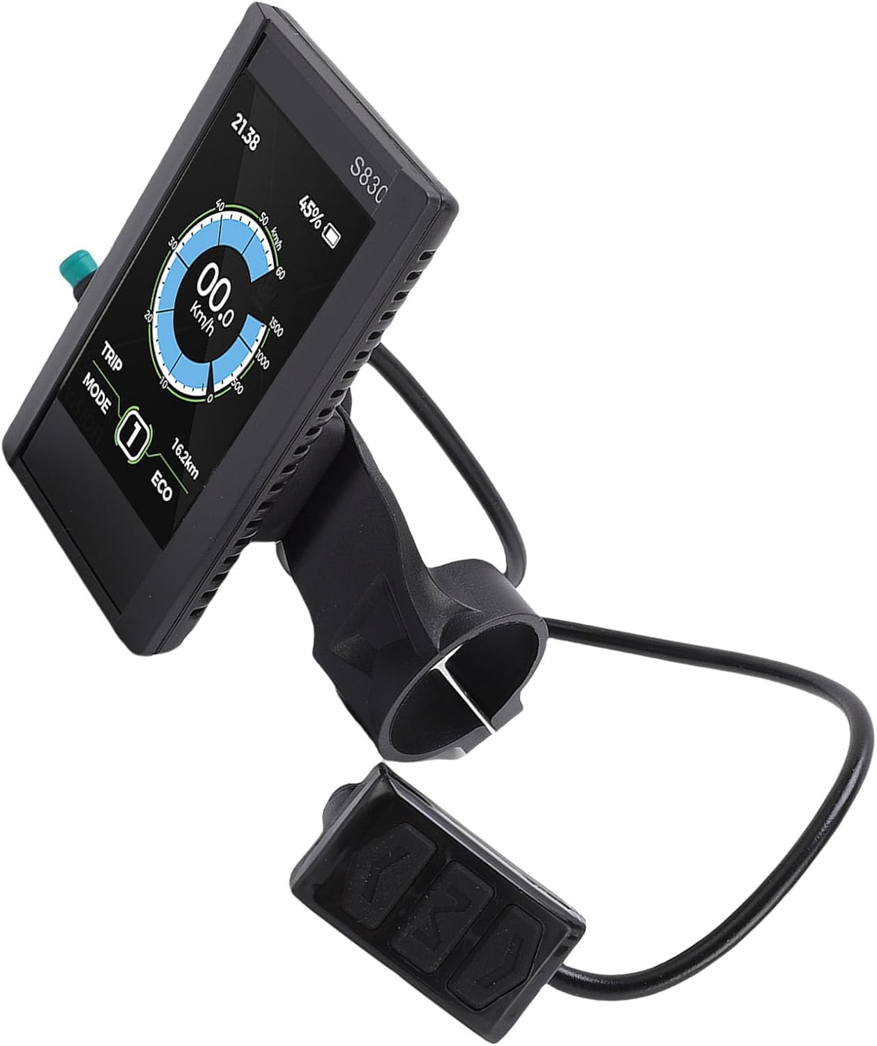 Electric LCD Display Meter, Display Cycling Computer and Speedometer Odometer with 5 Pin Large LCD Screen, ABS Material and 5 Core Water Proof Cable for 22.2mm Handlebars