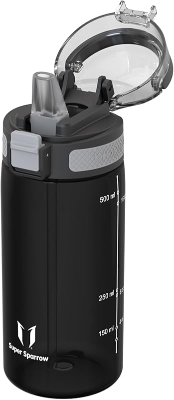 Super Sparrow Gourde avec Paille - TouchSip Bouteille d'eau - 500ml/750ml/1L - Tritan Sans BPA - Idéale pour le Sport, l’École et les Activités en Plein Air