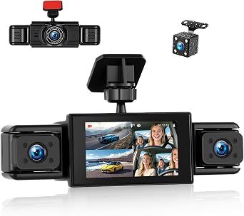 4 Channel 360 Dash Cam Front and Rear Inside Left Right,3 1080P Front and Rear Dash Camera for Cars Car Camera with Loop Recording,Parking Assistance,24H Parking Monitor