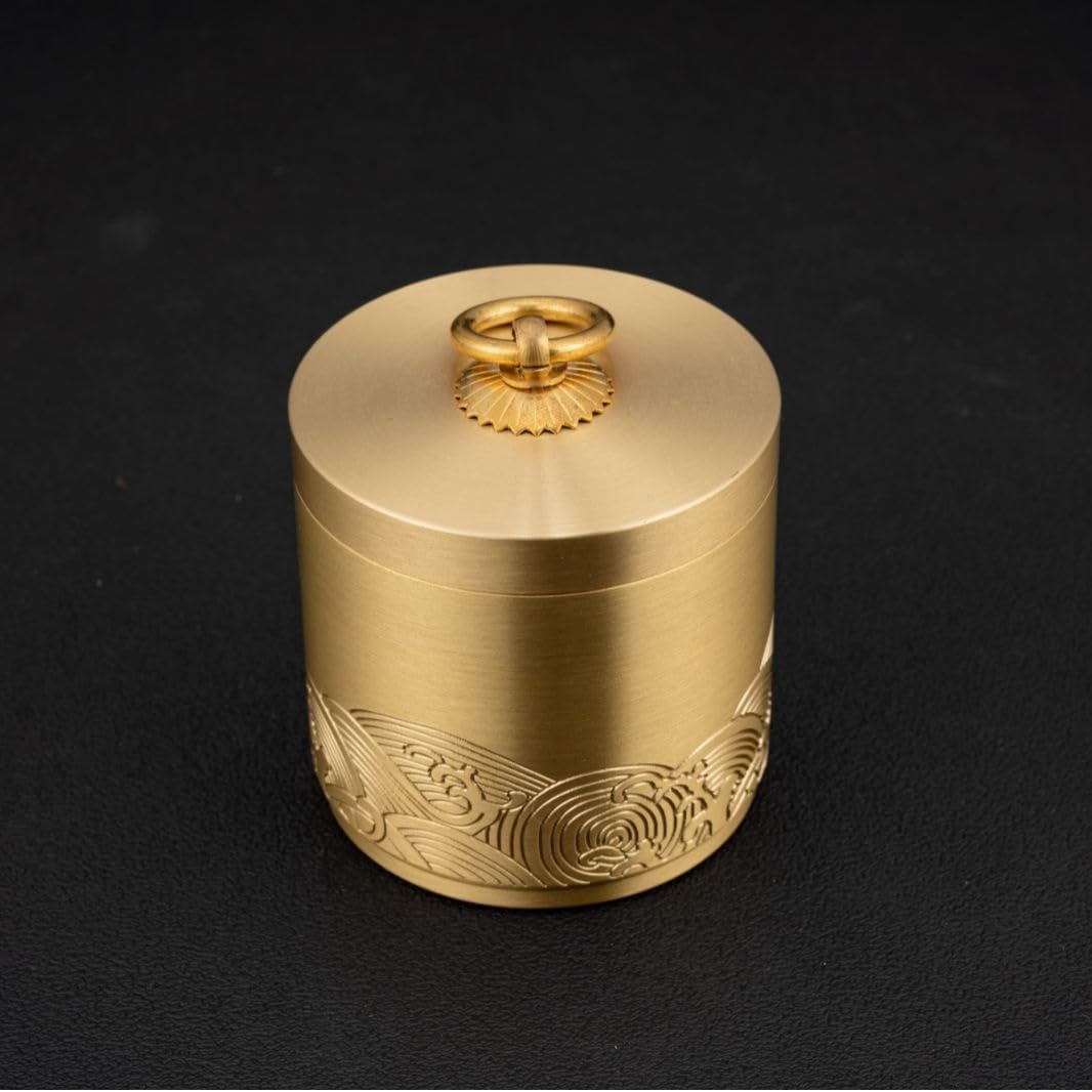 Brass Car Ashtray Sealed Tea Can Powder Decoration Household Can Portable