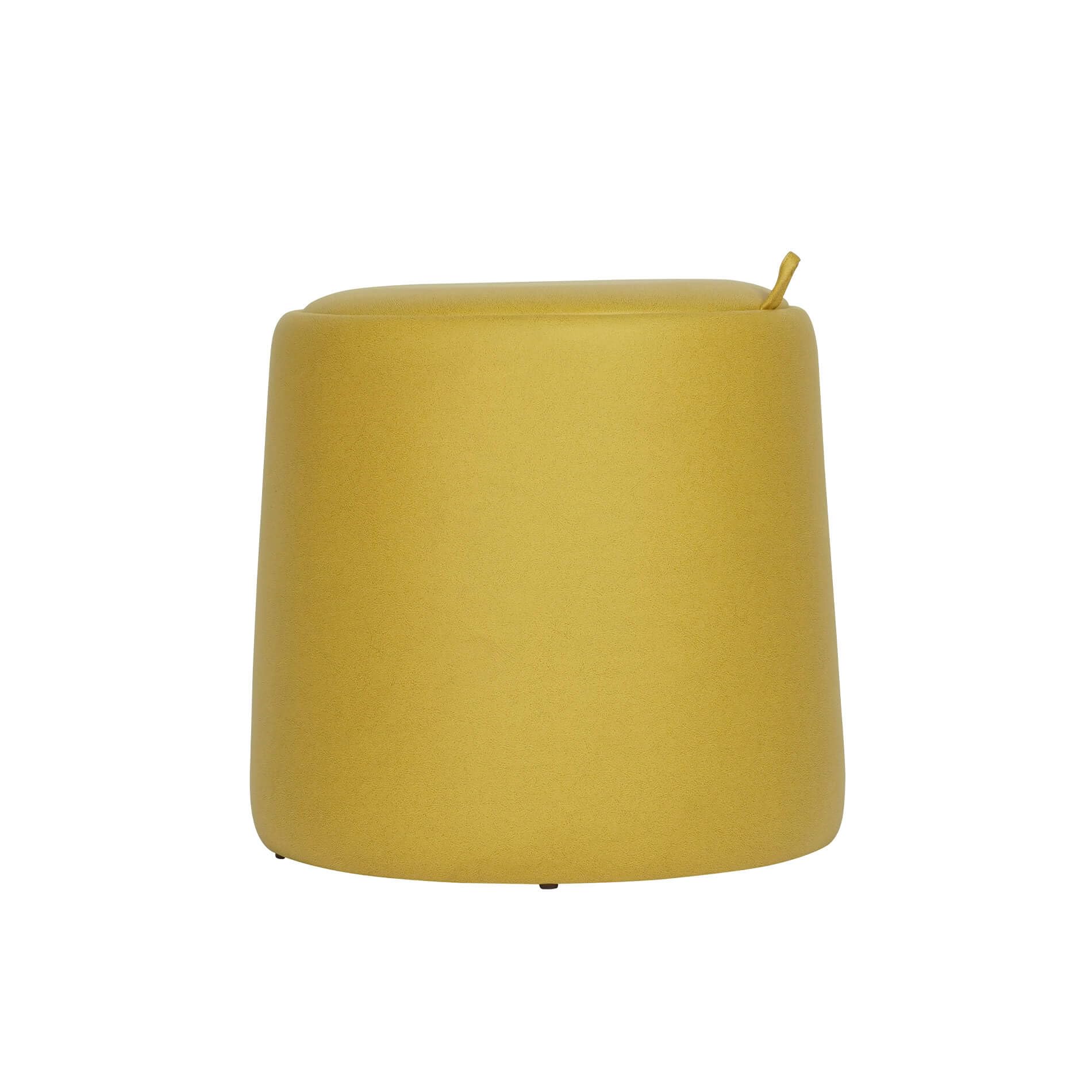 Rebecca Mobili Pouf Contenitore, Sgabello Imbottito, Giallo, struttura in Legno MDF, Imbottito - Misure HxLxP: 42 x 45 x 45 cm - Art. RE7241