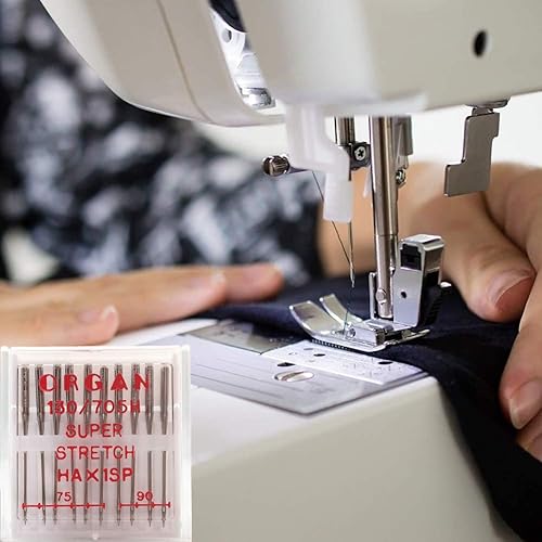 Miniatura 4 de Fbshicung Agujas de órgano Serger #75 - #90 Combo HAx1SP Agujas para tejido de punto elástico Aguja anti-salto