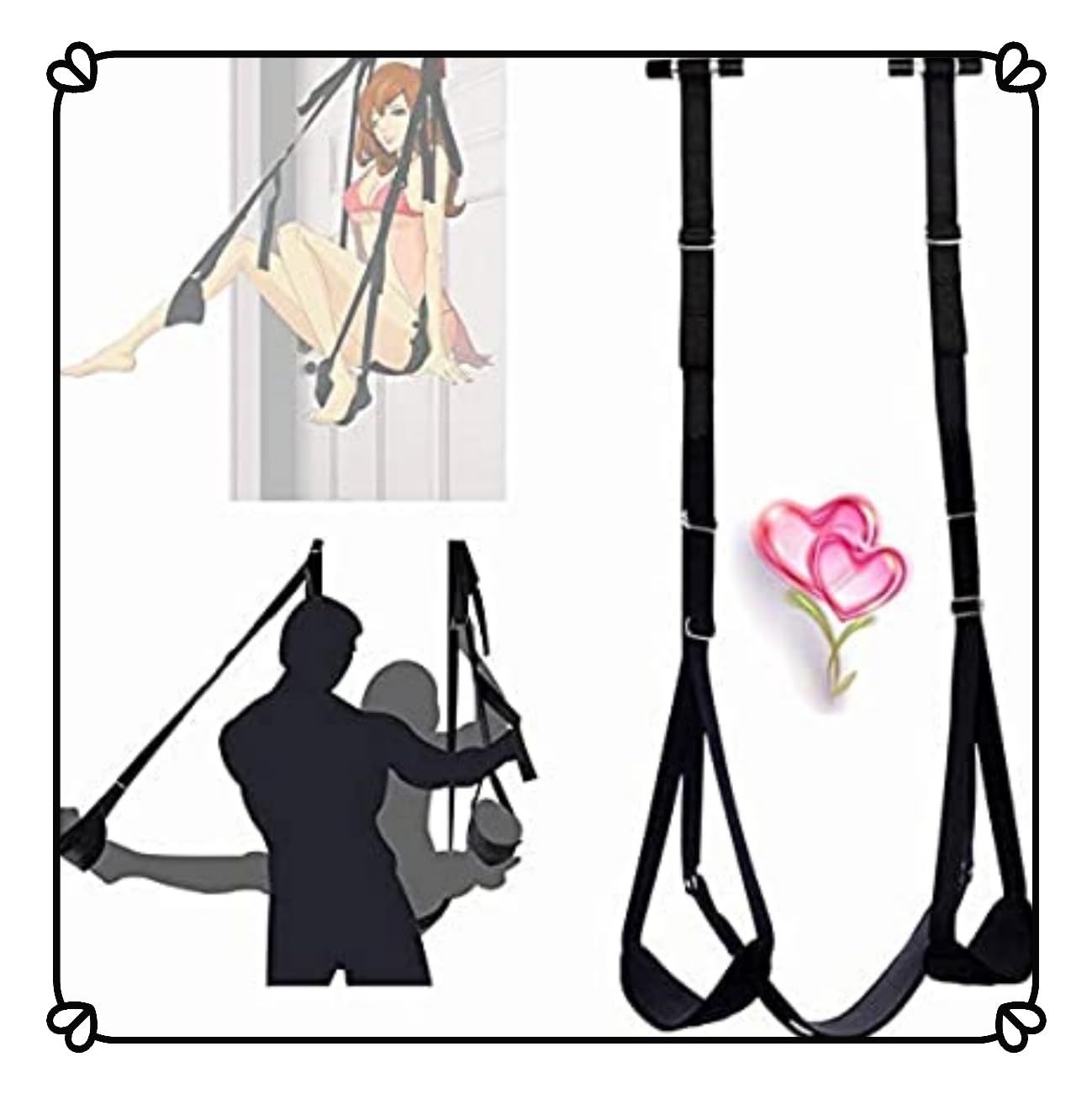 𝖘𝖊𝖝 𝖙𝖔𝖞 Altalena per Porta con Sedile, Nuovo Cuscino in Pelle Felpata Ispessita con Cinghie Regolabili, Adatto per Uomini E Donne