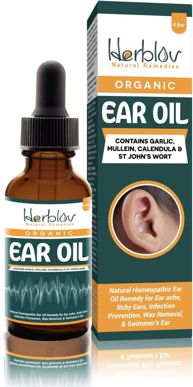 Buy Organic Ear Oil For Ear Infections Natural Eardrops For Infection Prevention Swimmer S Ear Wax Removal Kids Adults Baby Dog Earache Remedy With Mullein Garlic Calendula Made In