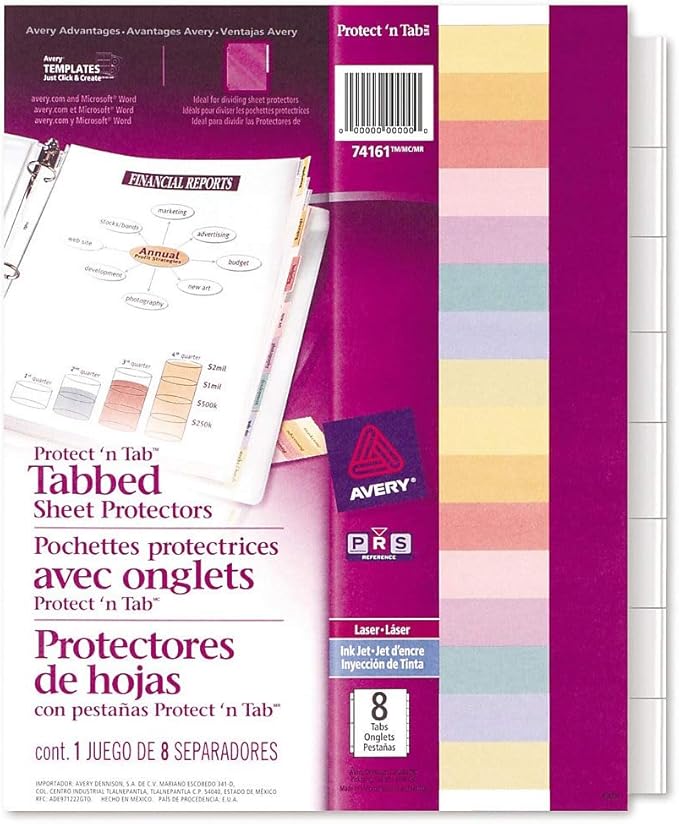 Avery Clear Protect 'n Tab Tabbed Sheet Protector Dividers
