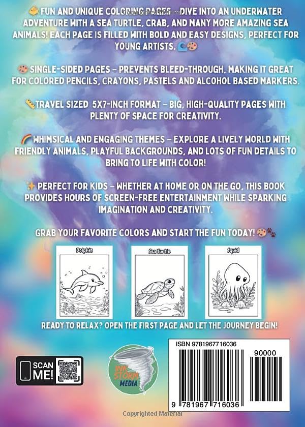 Mini Ocean Adventure: A Sea Animal Coloring Book: Travel-Sized Edition for Toddlers, Preschoolers & Kids Ages 2–10 (Color & Grow: Creative Coloring, Puzzle & Activity Books for Curious Kids) image 3