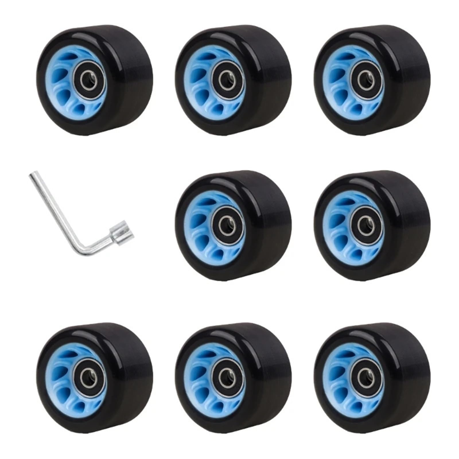 Roue de Planche à roulettes avec roulements, Ensemble de Patins à roulettes, Accessoire de Patins à roulettes à Double rangée, Roue de Remplacement for quads pour Les Parcs, Les patinoires