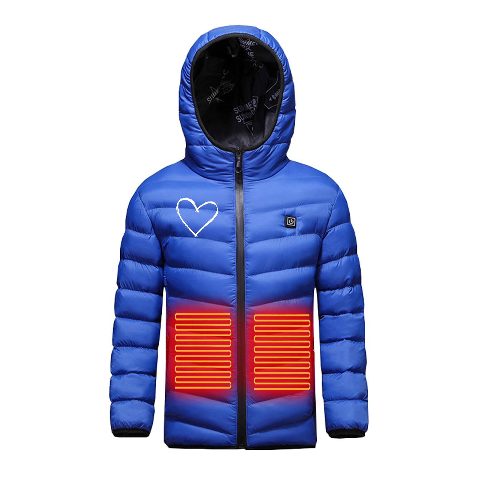 Chaqueta Calefactable Niños, Abrigo Calefactable Eléctrico USB 3 Temperaturas Ajustables, Lavable Ropa de Plumón Calefactor de Invierno para Pesca, Caza y Esquí Recargable Chalecos Cálidos