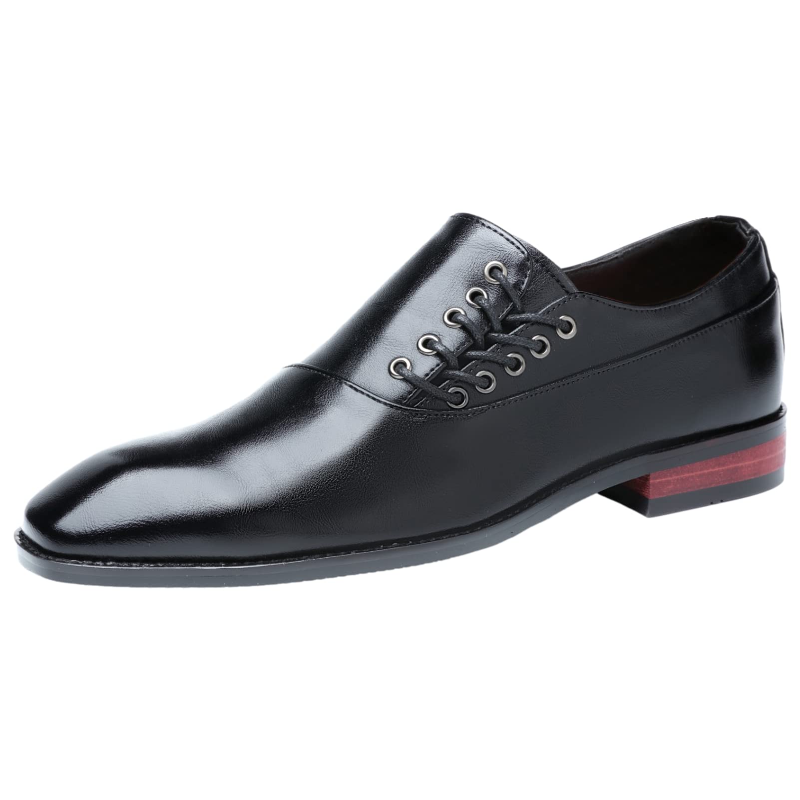 ANUFER Masculino Guapo Diseño único Cuero de Fibra Ultrafina Cordones Lateral Zapatos Formales
