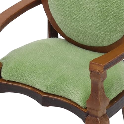 Miniatura 9 de Casa de muñecas - Sofá vintage en miniatura, silla de durazno granate, casa de muñecas, accesorio de sofá individual retro, portátil, para