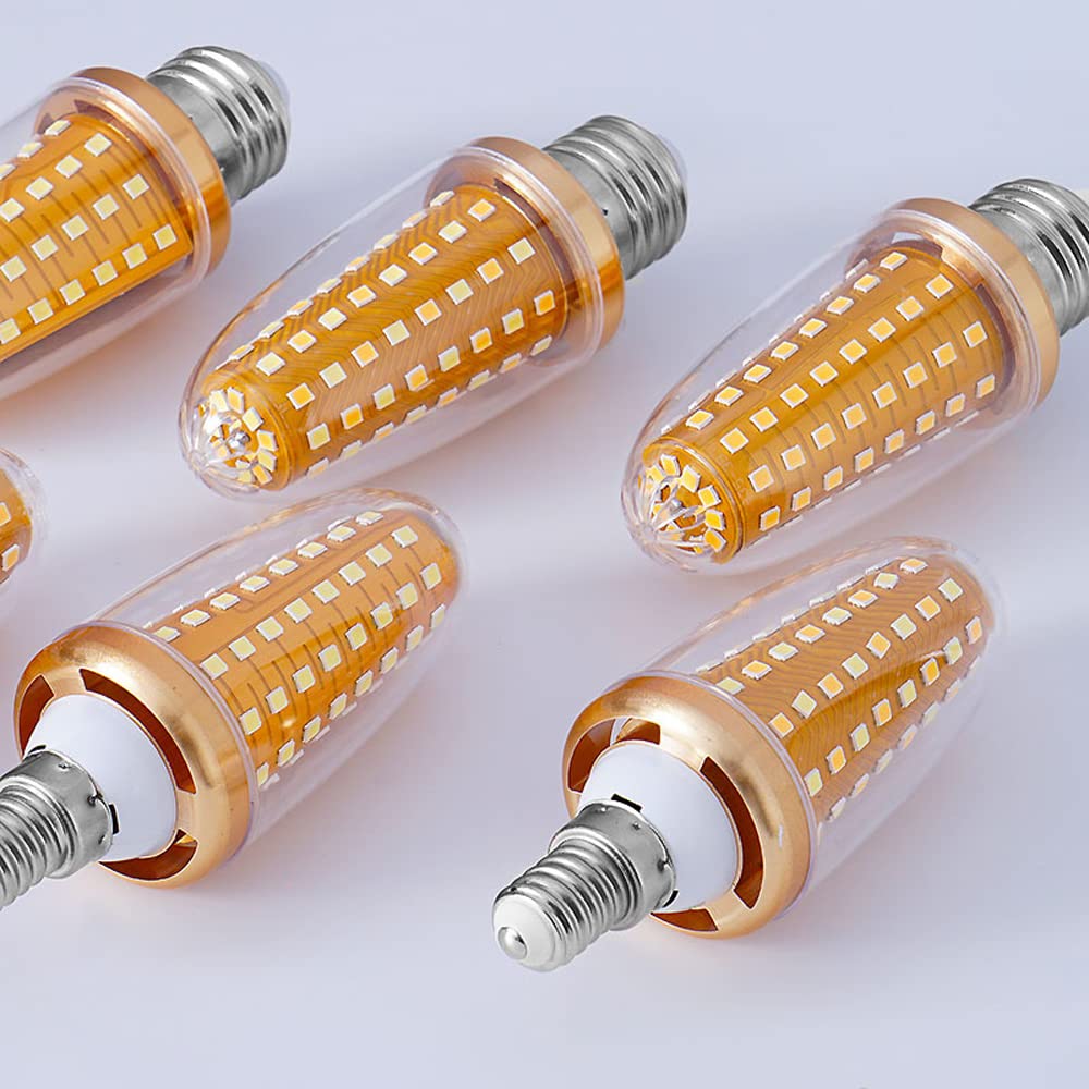 Lot de 10 Ampoules, Ampoule de maïs Pointue LED 18 W 1200 LM Non stroboscopique, Blanc Chaud, Blanc Froid, Gradation trichromatique E14/E27, Domestique/Commercial.