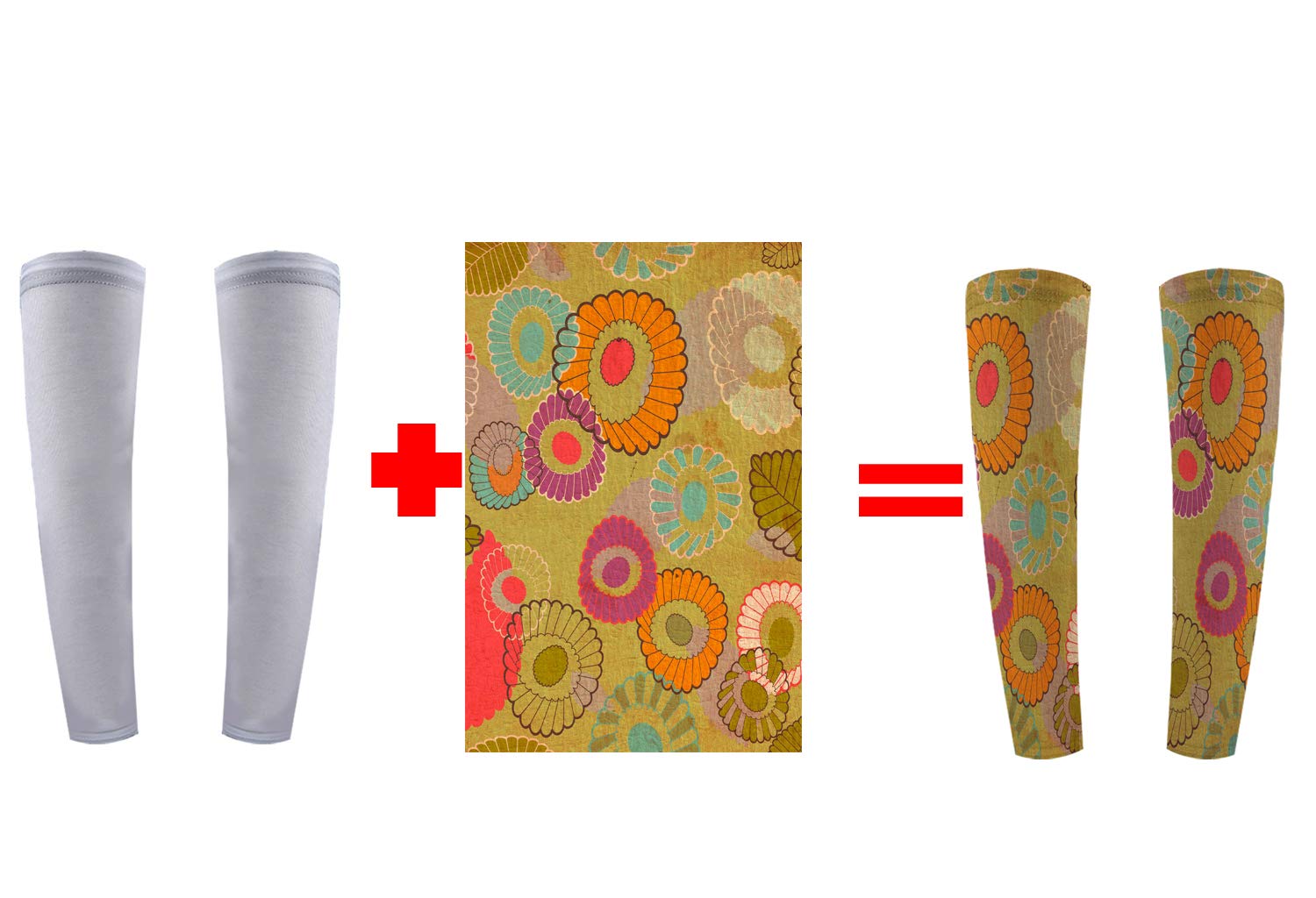 DZC Design Your Own Compression Arm Sleeves -Custom Team Sleeve Covers -Youth & Kids for Baseball Football Running Cycling White Youth Small (7-9in)