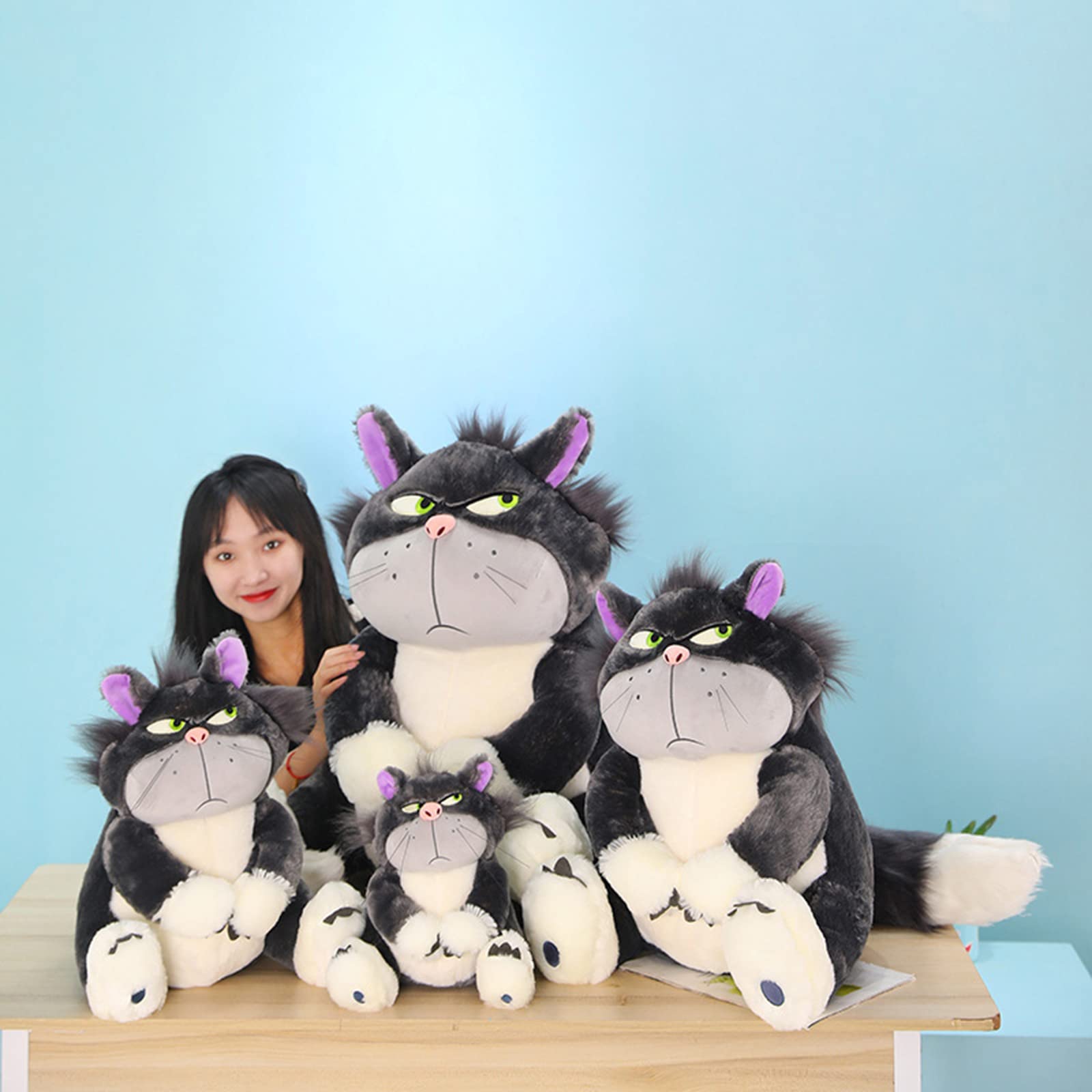 ARMAAN 30–80 cm große Luzifer-Katze, weiches, kuscheliges Plüschtier für Kinder und Teenager, waschbare Begleiterpuppe, Plüschtiere für Jungen und Mädchen als Geburtstags-, Weihnachts,Grey-80cm