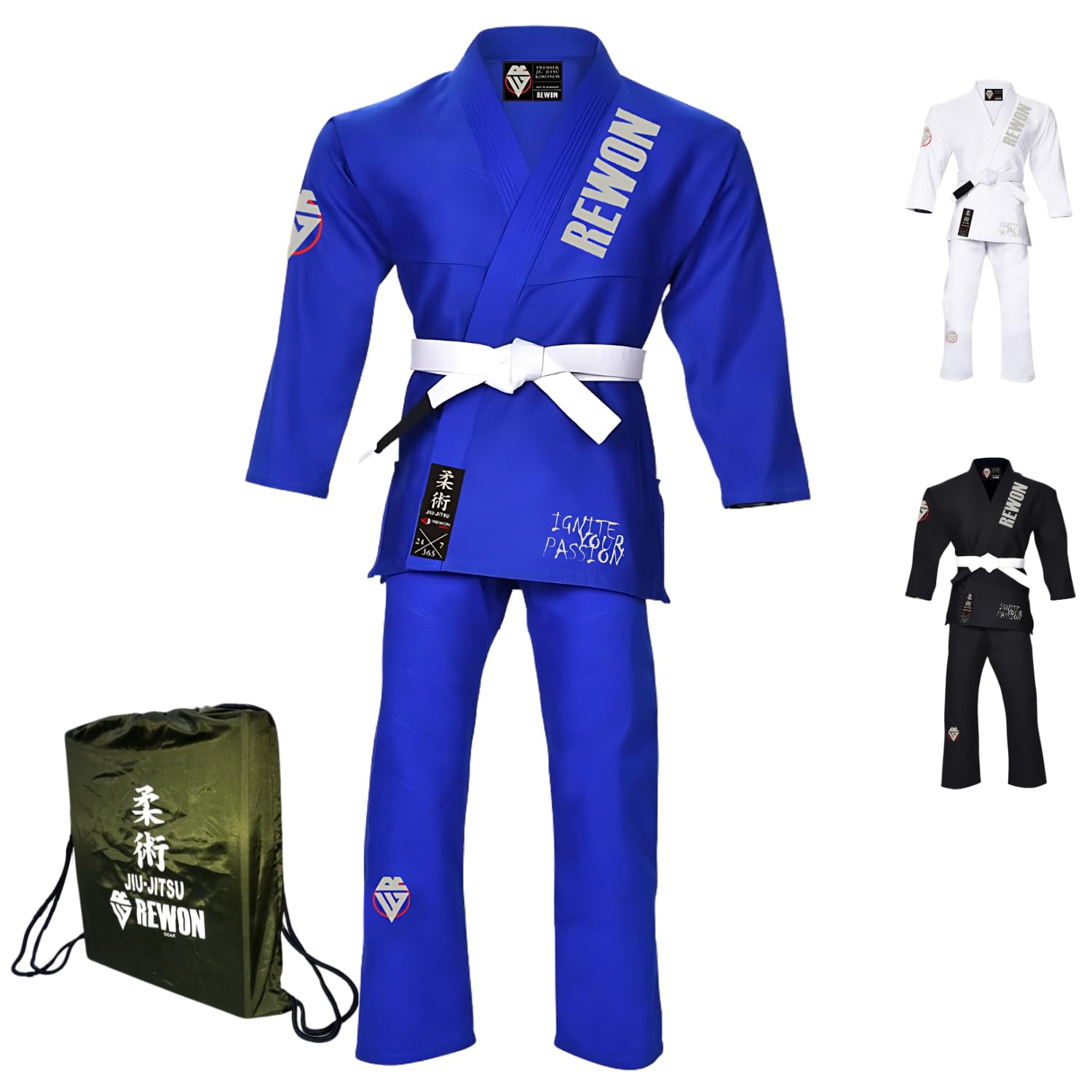 Rewon Gear REWON Traje de Karate Kimono de Taekwondo, Estudiantes de Jiu Jitsu BJJ Gi Uniforme Entrenamiento de Artes Marciales MMA para Entrenamiento y competición