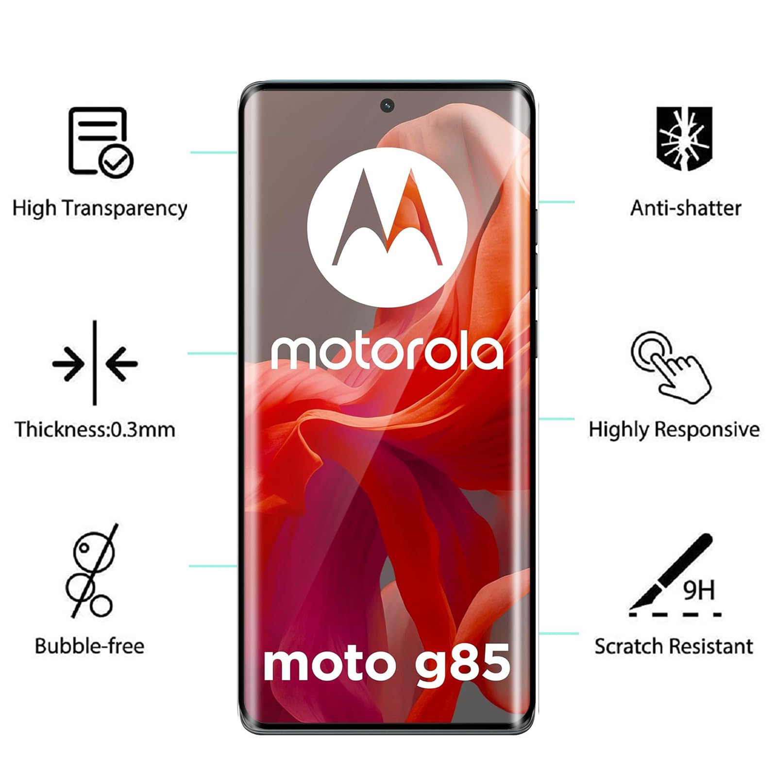 Rigida Protezione Schermo IN Vetro Temperato Graffi Per - Foto 13