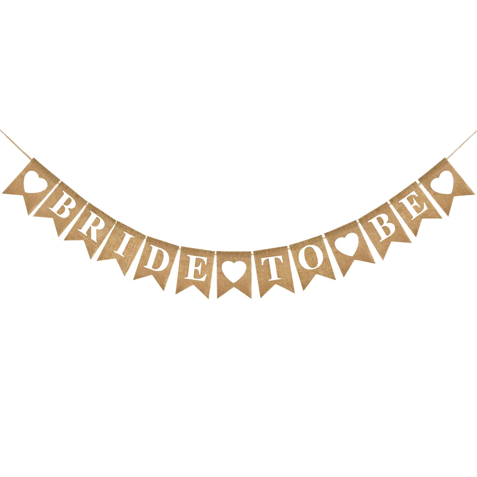 jijAcraft Pre-strung BRIDE TO BE Burlap Bunting: 3M BRIDE TO BE Banner — image 1