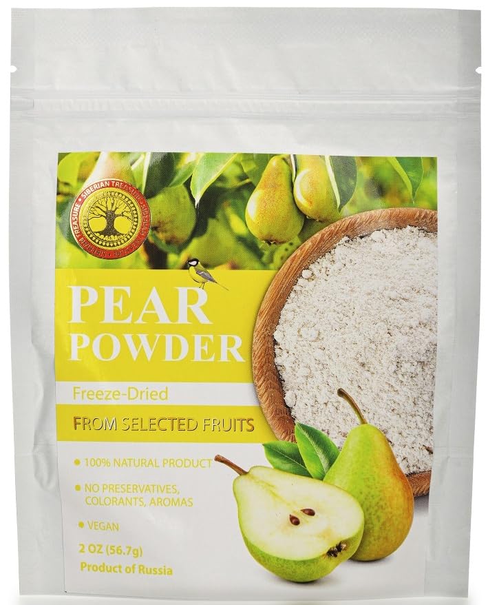 Polvo liofilizado de pera 2 onzas Polvo de pera natural, sin azúcar añadido, sin OMG